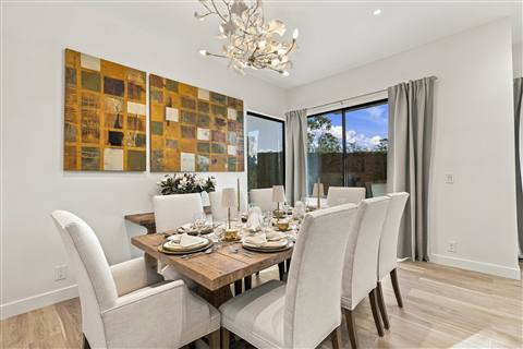 Dining room · art and lighting